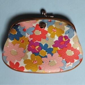 Coach Peyton Floral Kiss-Lock Coin Purse - Multicolor, NWOT